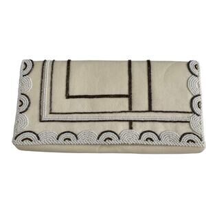 Walborg vintage leather beaded, chain crossover purse.